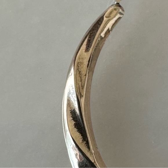 10k Gold Oblong Hoop Earrings - Picture 9 of 16